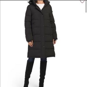 BCBGMAXAZRIA NWT Hooded Eco Super Puffer Coat/Knee Length/Black/Medium
